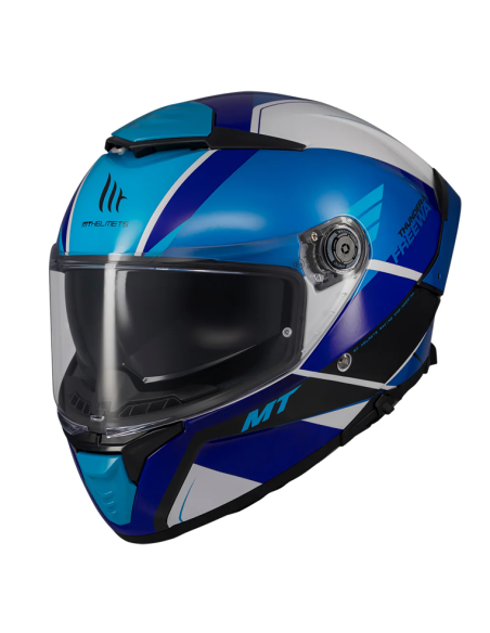 CASCO MT FF118SV THUNDER 4 SV DRAX B7 AZUL BRILLO