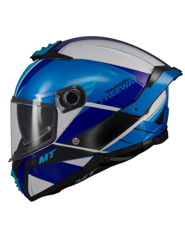 CASCO MT FF118SV THUNDER 4 SV DRAX B7 AZUL BRILLO