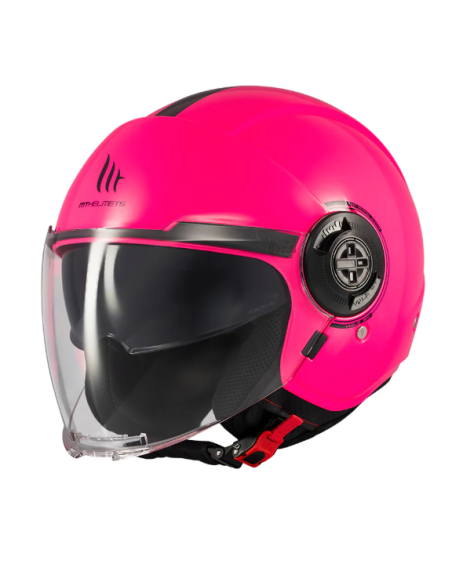 CASCO MT VIALE SV S OF502SV B SOLID A8 FLUOR ROSA BRILLO